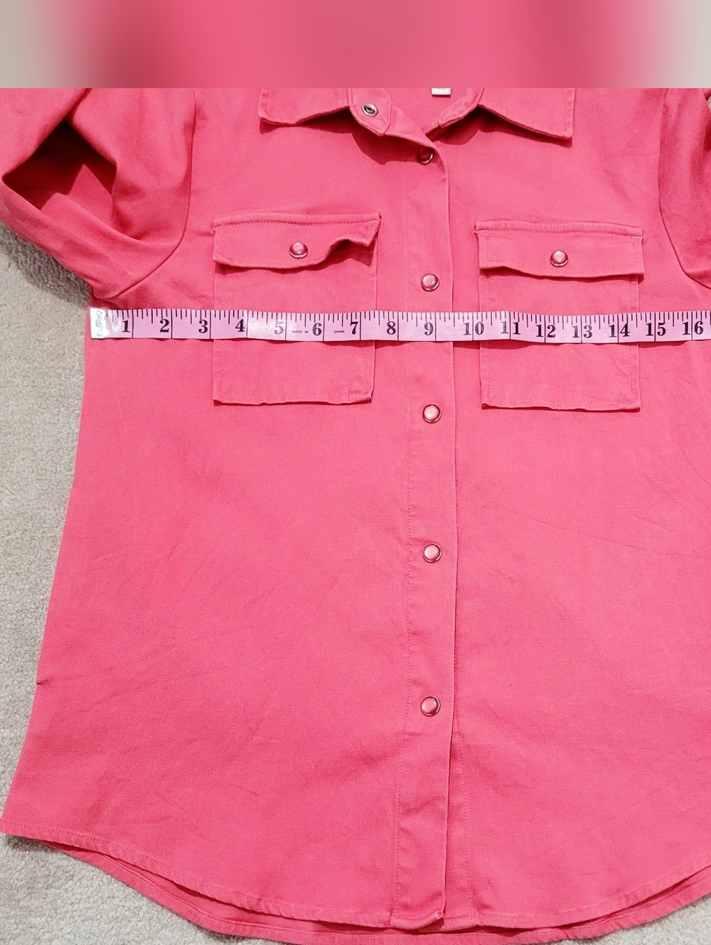 Liverpool Pink Shacket Size XS Lightweight Pearl Snap Front Shirt Jacket Casual - Picture 10 of 14